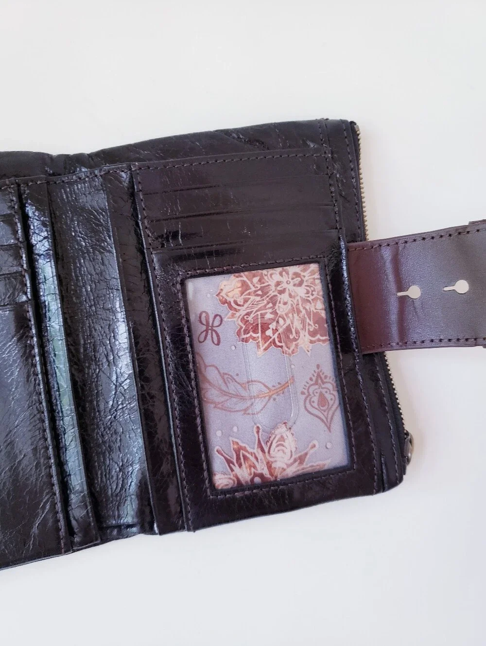 HOBO Black Brown Leather Wallet